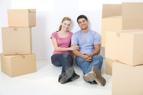Self storage unit in Richmond with organized boxes