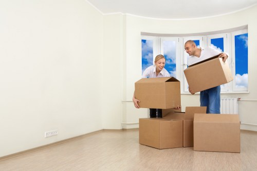 Unpacking boxes in a Richmond property after moving day