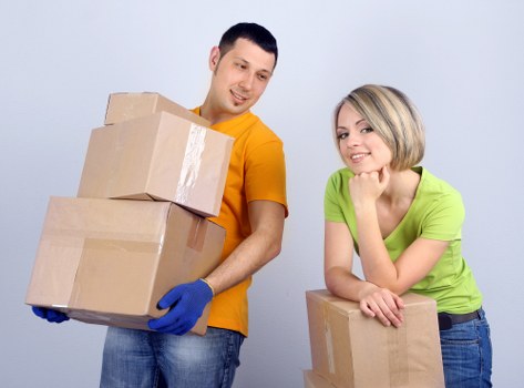 Staff preparing equipment for office removals in Richmond