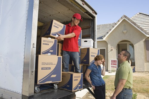 Business relocation checklist and moving supplies for an office transition